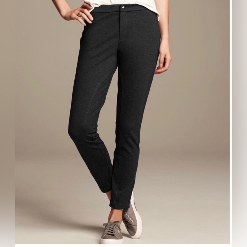 Banana Republic Seamed Ponte Riding Jodhpur Skinny Pants, Size 0, Charcoal Gray